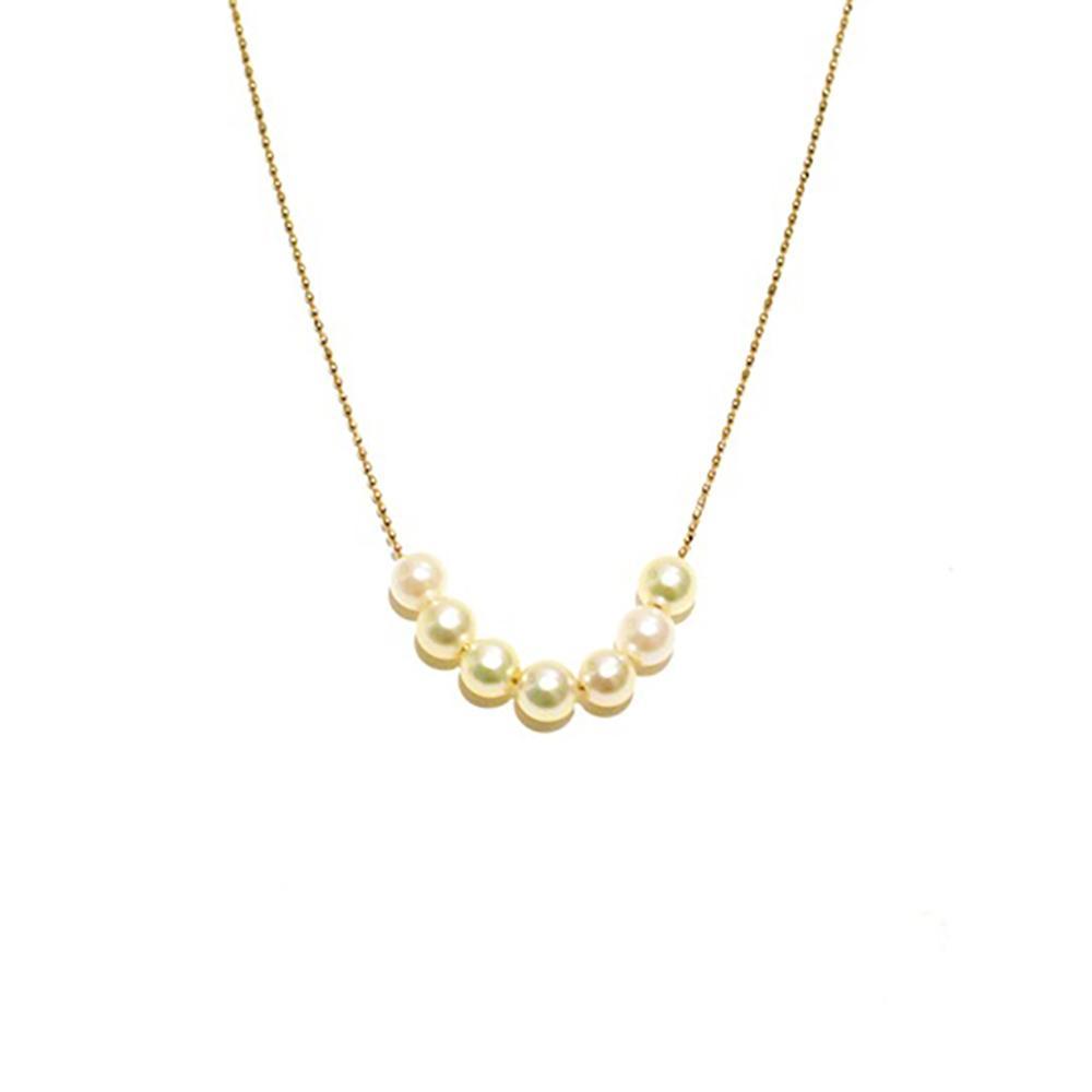 【ふるさと納税】ベビーアコヤパールBチェーン店首飾り【K18YG】 | 首飾り 宝飾品 アコヤパール 付属物 おすすめ