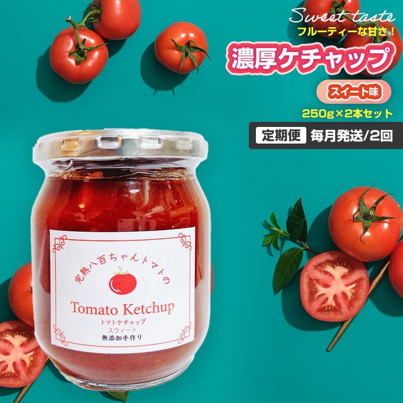【ふるさと納税】【定期便・全2回】濃厚ケチャップ スイート味 250g 2本セット &times; 2回｜国産 姫路産 八百ちゃんトマト 着色料・保存料不使用｜兵庫県姫路市