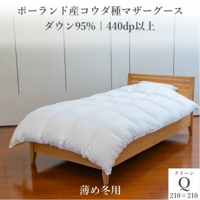 【ふるさと納税】ポーランド産コウダ種マザーグース ダウン95% 薄め冬用羽毛ふとん クイーンサイズ【1457457】|兵庫県尼崎市