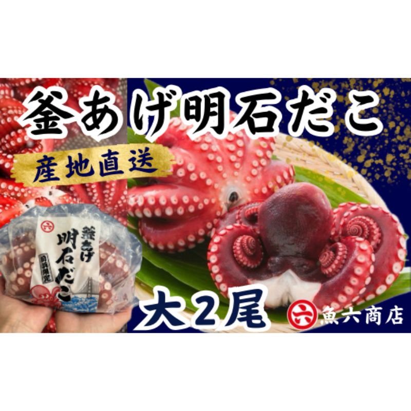 【ふるさと納税】ほんまにうまい 釜あげ明石だこ 大 2尾 魚貝類 タコ 加工食品