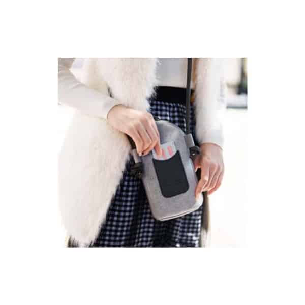 【ふるさと納税】豊岡鞄 S4301 TUTUMU Pocket Suede ミックスグレー / 鞄 かばん バッグ カバン おしゃれ ショルダーバッグ｜兵庫県豊岡市