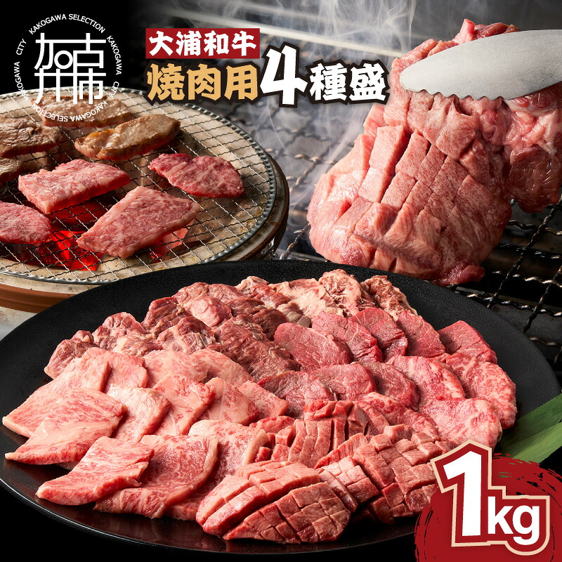 【ふるさと納税】★選べる発送月★大浦和牛焼肉セット(1kg)《 牛肉 牛 国産 焼肉 セット おすすめ ロース 美味しい 牛タン ハラミ ヘレ フィレ ヒレ ヒレ肉 食べ比べ バーベキュー 選べる 選べる発送月 送料無料 》｜兵庫県加古川市