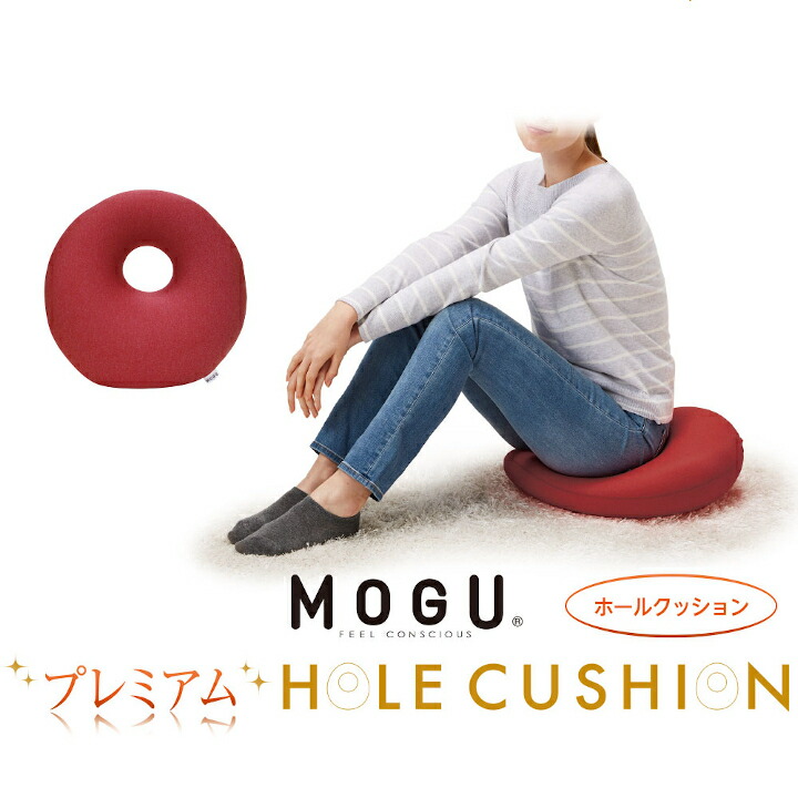 【ふるさと納税】MOGU プレミアムホールクッション WRE（ぶどう酒赤いこと） 座布団 黒色火薬ビーズ もっちり やわらか 体圧分散 御前上等手当たり腰填まる