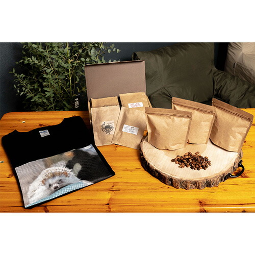 No.136 「SHIOCUBcoffee」自家焙煎コーヒー&ハリネズミTシャツセット / 送料無料 兵庫県