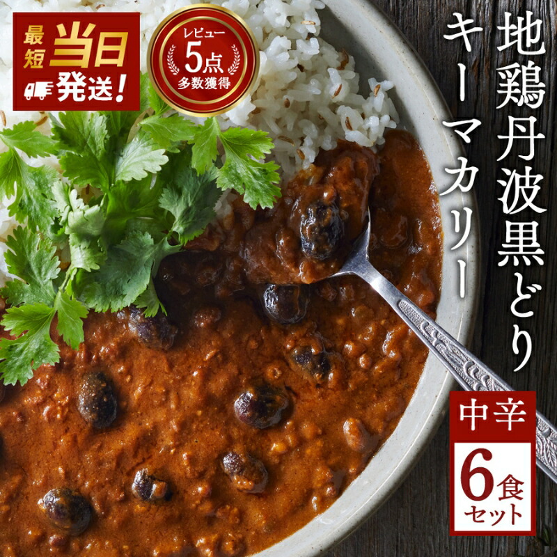 【ふるさと納税】【最短当日発送！】 キーマカレー 地鶏丹波黒どりと京都府産黒大豆のキーマカリー 6食 セット 詰め合わせ カレー レトルトカレー レトルト食品 レトルト レトルトパウチ 常温保存 防災 防災食 非常食