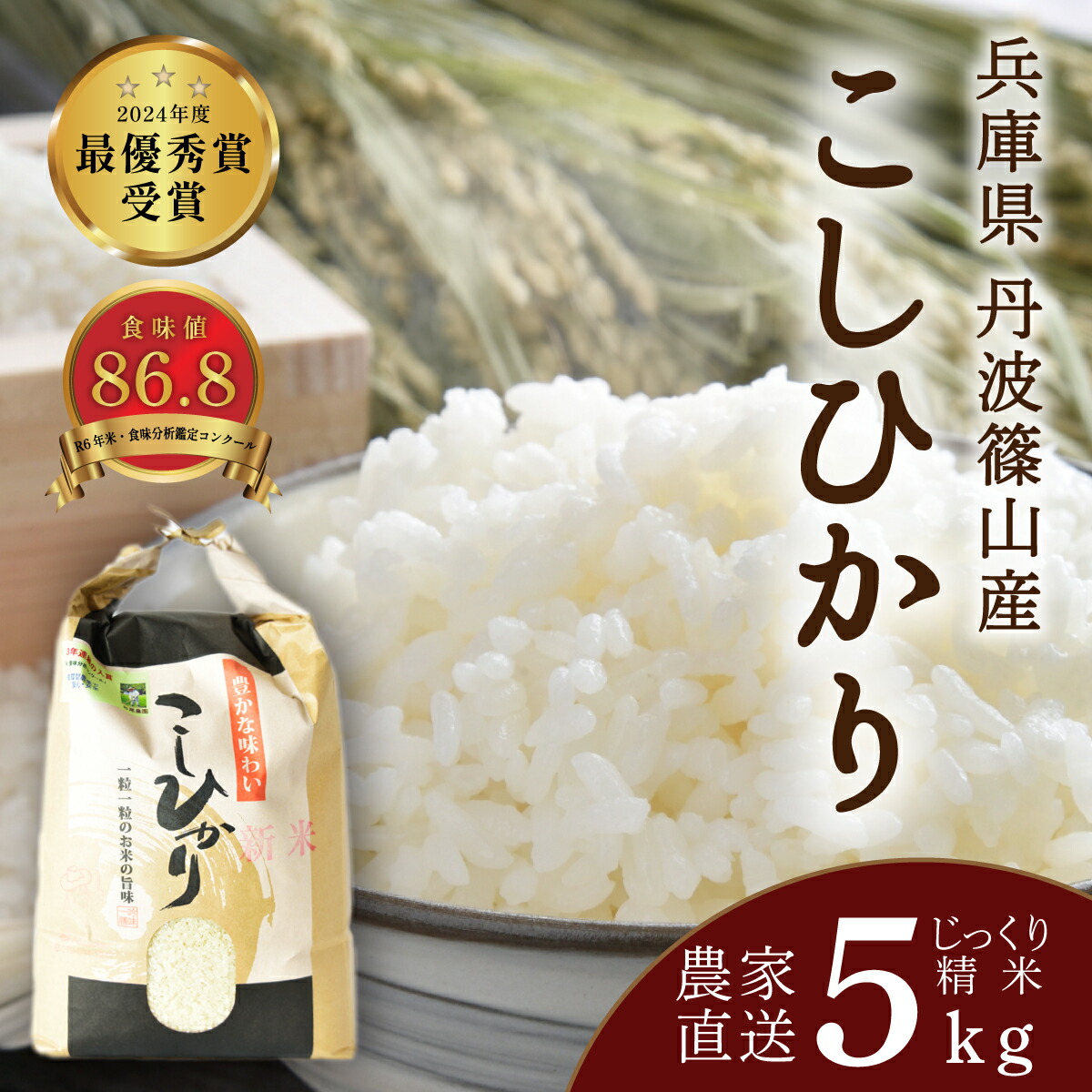 JA丹波ささやま 令和6年産 丹波篠山産コシヒカリ 丹波ささ山っ娘