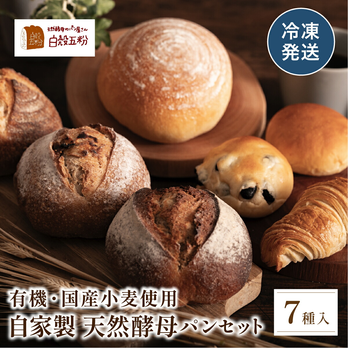 【ふるさと納税】自家製天然酵母 7種入り パン セット | 兵庫県 丹波篠山市 天然酵母 国産小麦 有機 オーガニック パンセット 詰め合わせ お試し 冷凍｜兵庫県丹波篠山市