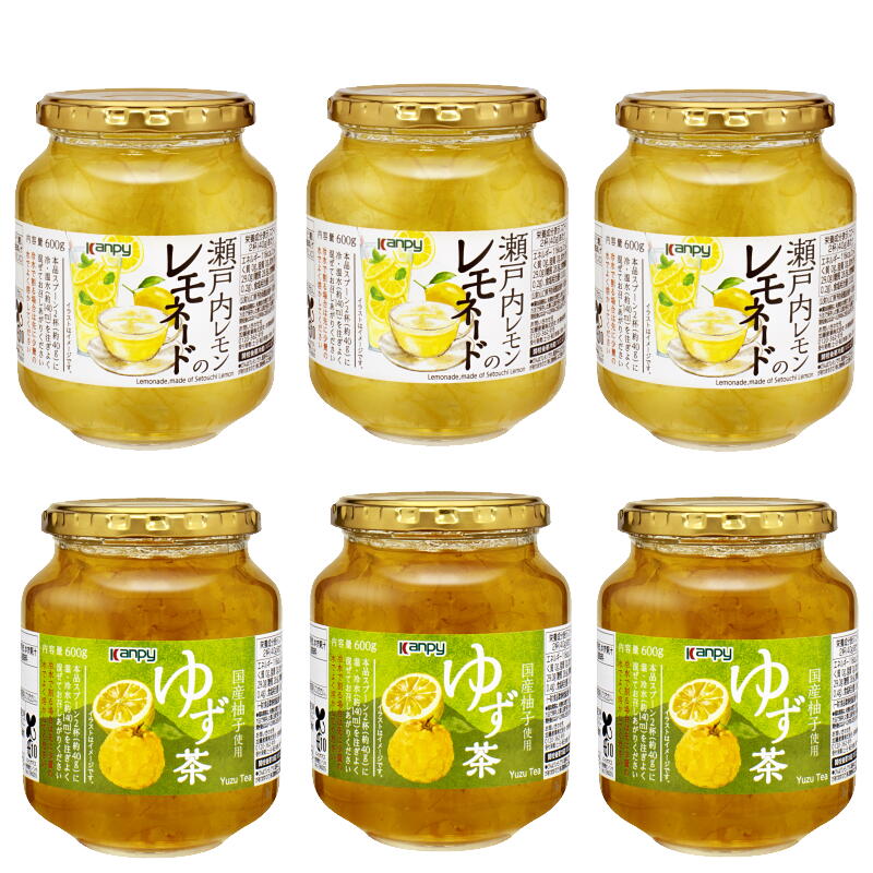 【ふるさと納税】国産ゆず茶・瀬戸内レモンのレモネードセット　6本(2種×3) | 兵庫県 丹波篠山市 朝食に カンピー