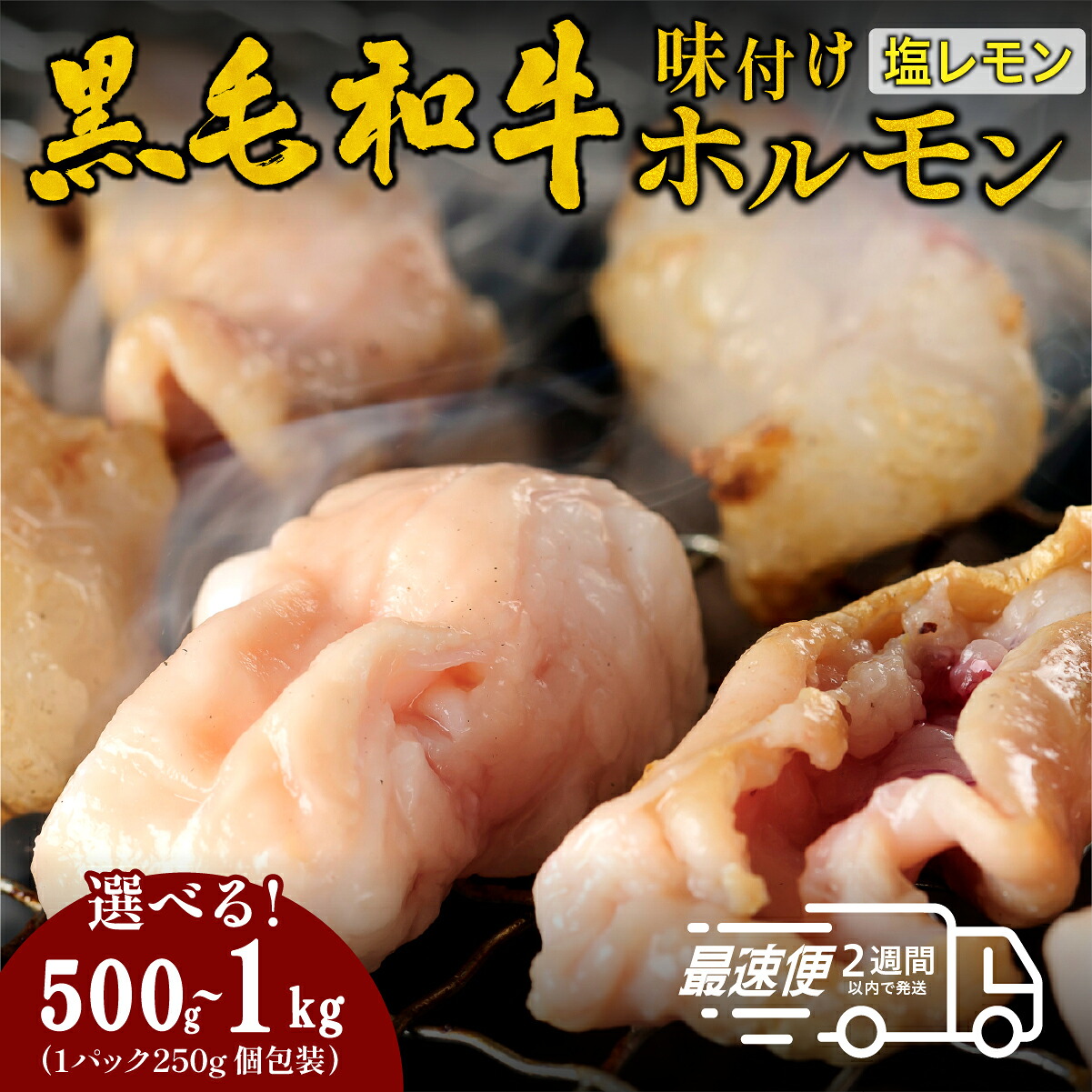 【ふるさと納税】黒毛和牛 タレ漬け ホルモン ミックス 塩レモン BBQ 焼肉 250gx2・250gx4 | 兵庫県 丹波篠山市 タレ漬けホルモンミックス 焼肉用 ホルモン 肉 小分け 冷凍 ギフト 大容量｜兵庫県丹波篠山市