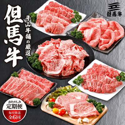 【ふるさと納税】【毎月定期便】平山牛舗の厳選「但馬牛」おたのしみ(ギフトに嬉しい化粧箱仕様)全6回【配送不可地域：離島】【4056784】