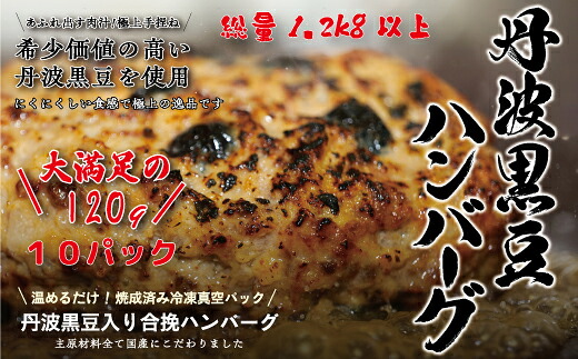 【ふるさと納税】丹波黒豆ハンバーグ　１０パック