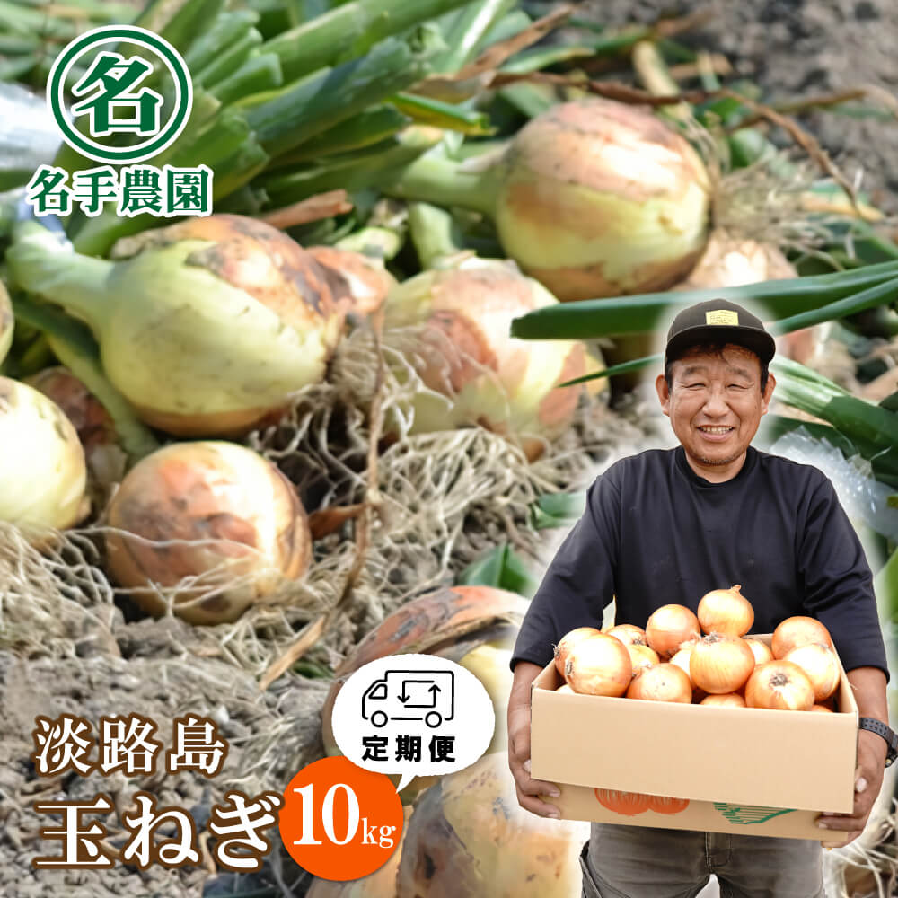 【ふるさと納税】【定期便】名手農園の淡路島特産玉ねぎ10kgの12ヶ月コース|兵庫県淡路市