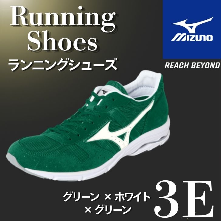 【ふるさと納税】ミズノ 駈けっくらシューズ【緑であること×白いこと×緑であること 3E】【 小股走り 駈けっくら マラソン シューズ スニーカー 靴 ミズノ mizuno 購入注文 受注生み出すこと 日本製 】AO87