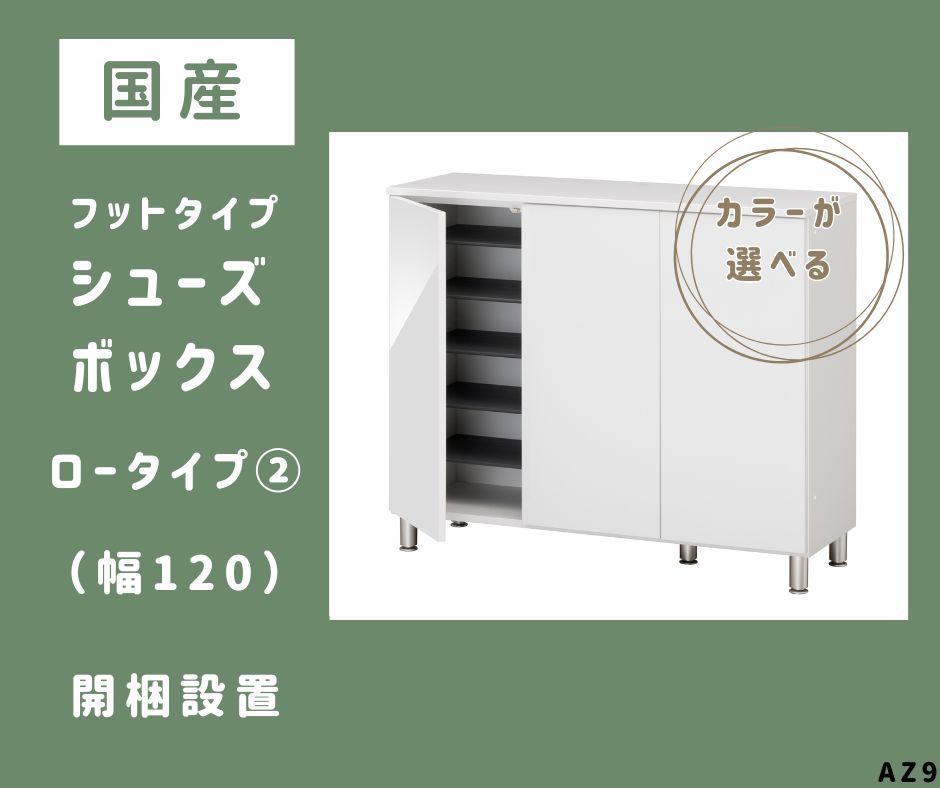【ふるさと納税】AZ9　フットタイプ 国産 シューズボックス（ロータイプ・2）※開梱設置　【 シューズ ボックス 靴箱 サイズオーダー セミオーダー 日本製 家具 収納家具 現地組立て 棚 】｜兵庫県宍粟市