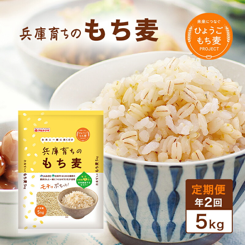 【ふるさと納税】【定期便 年2回発送】兵庫育ちのもち麦5kg　[食物繊維 もちむぎ キラリモチ 国産 健康 加東市]