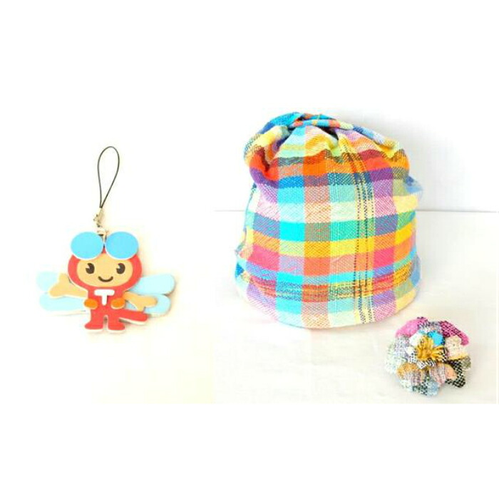 【ふるさと納税】H-30 赤とんぼくんストラップ付 さをり織り製品（Ｄコース）