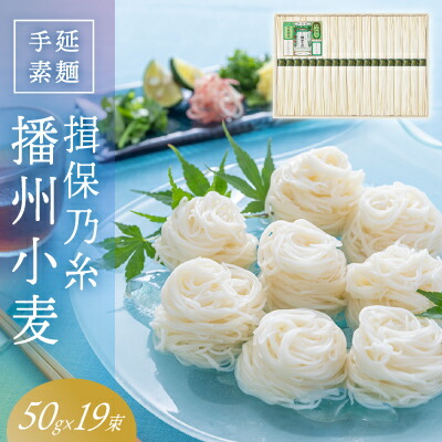 【ふるさと納税】H-57　手延そうめん「揖保乃糸 播州小麦(50g×19束)」