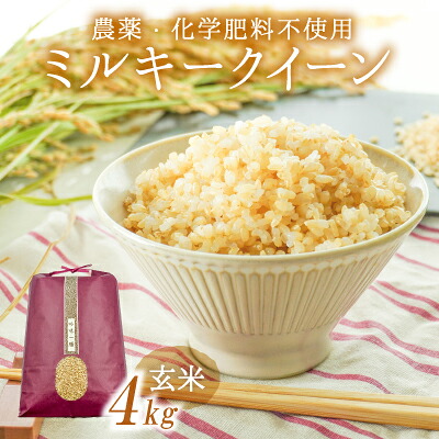 【ふるさと納税】U-10【農薬・化学肥料不使用】清流揖保川の水と自然が育んだ「ミルキークイーン(4kg)」