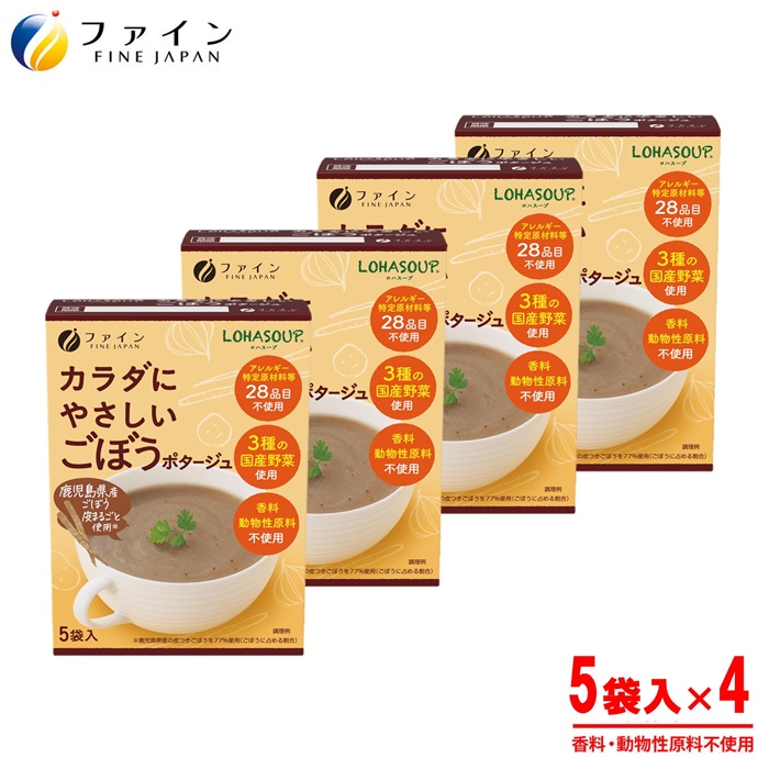 【ふるさと納税】H-251　からだにやさしいごぼうポタージュ5袋×４個セット