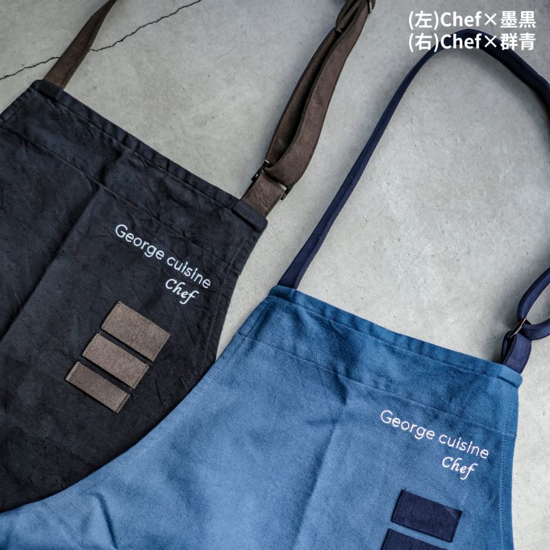 【ふるさと納税】THE TABLIER（ザ・タブリエ）George cuisine×SEWING TAKEUCHI 前掛け 墨黒 群青 Chef Apprenti 選べる色合い George ミシュラン フレンチ料理人 YouTube 前掛け 仕立てもの竹内 播州織 サスティナブル 一皿分の料理人 兵庫県