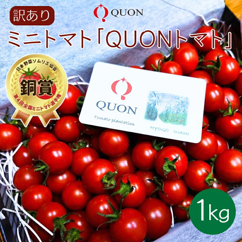 【ふるさと納税】訳あり ミニトマト 「 QUONトマト 」 サイズ混合 1kg 化粧箱入[ QUON 甘い トマト 志づ華乃 高糖度 ご家庭用 ]　お届け：2025年4月上旬～2025年7月下旬
