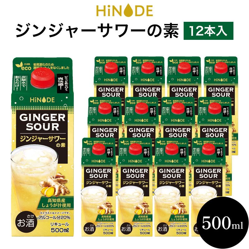 【ふるさと納税】サワー HiNODE ジンジャー サワーの素 500ml&times;12本 1ケース キング醸造 チューハイ コンク 割り材 希釈 リキュール お酒 酒 アルコール 飲み物 飲料 ギフト 兵庫 兵庫県 稲美町｜兵庫県稲美町