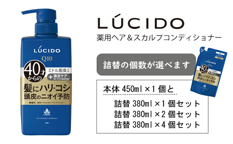 【ふるさと納税】 マンダム ルシード 薬用 ヘア ＆ スカルプ コンディショナー MA-20 MA-21 [ LUCIDO 頭皮ケア 臭いケア 男性化粧品 おしゃれ 日用品 ]　美容・薬用ヘア・スカルプコンディショナー・コンディショナー・ニオイケア・詰め替え用｜兵庫県福崎町