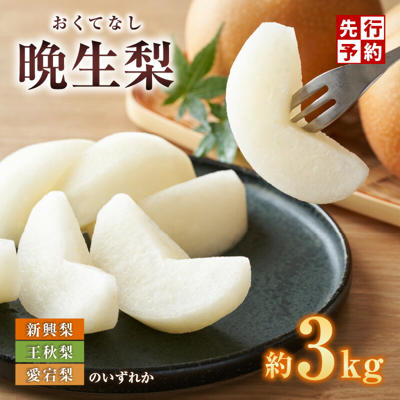 【ふるさと納税】【先行予約】梨 晩生梨（新興・王秋・ 愛宕）3kg（5～9玉）10月中旬から12月下旬にかけて発送 梨の一大産地香住からお届け 大人気  ふるさと納税 返礼品 おすすめ ランキング  兵庫県 香美町 香住 国産 果物 フルーツ  なし 和梨 贈答 先行予約 梨 9000円