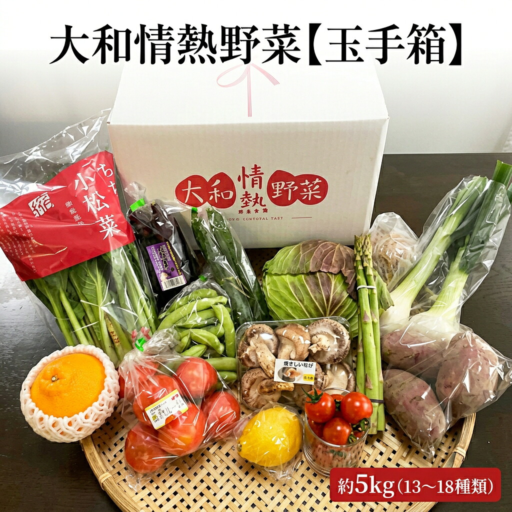 【ふるさと納税】大和情熱野菜【玉手箱】 約5kg （ 13～18種類 ） 14,200円