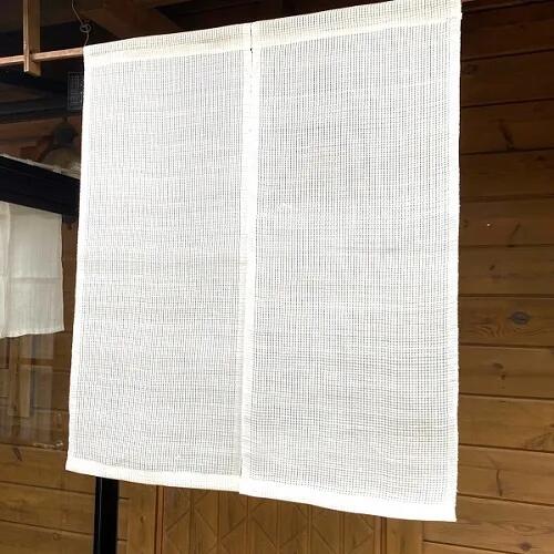【ふるさと納税】 透かし織り麻のれん（生み出すこと）87cm×100糎 岡井麻布 奈良県 奈良市 なら 50-007