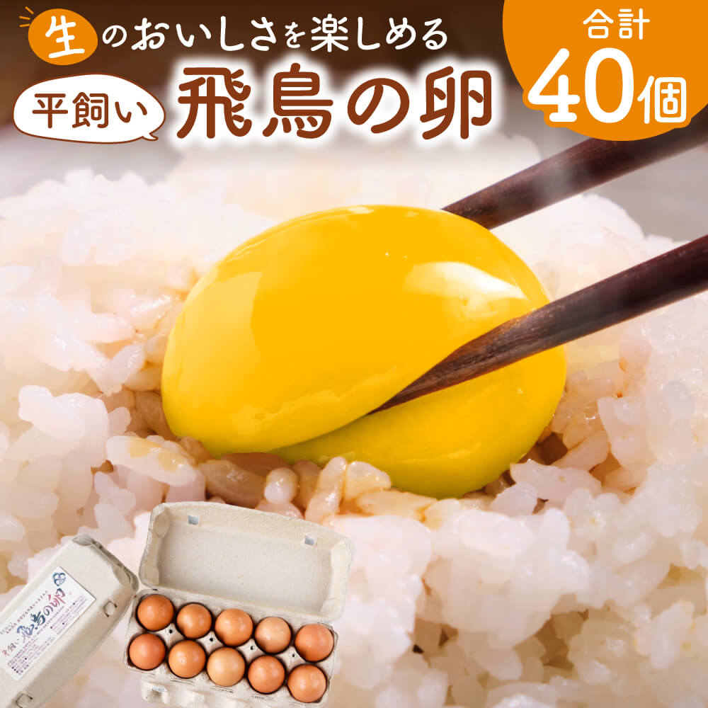 【ふるさと納税】飛鳥の卵 １０個×４箱 たまご 卵 玉子 タマゴ 鶏卵 オムレツ 卵かけご飯 たまご焼き 古都 風雅ファーム 奈良市なら 15-011