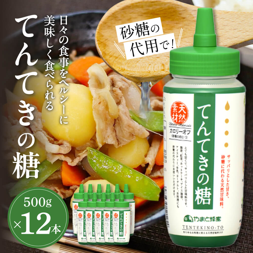 【ふるさと納税】 てんてきの糖 果糖 甘味料 カロリー控えめ 【500g×12本】砂糖代用 調味料 ヘルシー 天然甘味料 蜂蜜 ハチミツ ブレンド 美味しい やまと蜂蜜 楽天 通販 贈り物 ギフト プレゼント 故郷納税 贈り物 お歳暮 御祝 健康甘味料 奈良県 奈良市 奈良 なら U-03