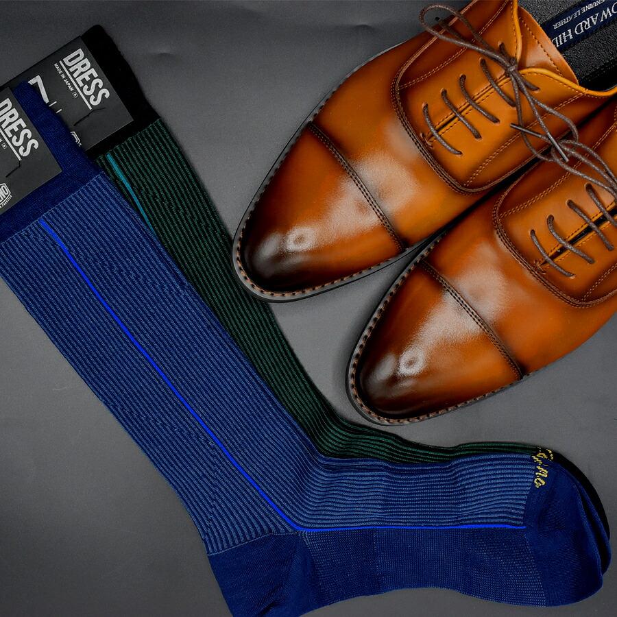 【ふるさと納税】 ソックス 2足仕かける OLENO DRESS SOCKS 「NOBLE 靴下」 26~28糎 事あたらしいうしろ側付（縞模様/米国海軍 縞模様/緑であること） 奈良県 奈良市 なら