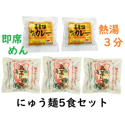 【ふるさと納税】鳥菜にゅうめん・和風カレー喜養麺　5食セット(天理市・東吉野村共通返礼品)【1559479】