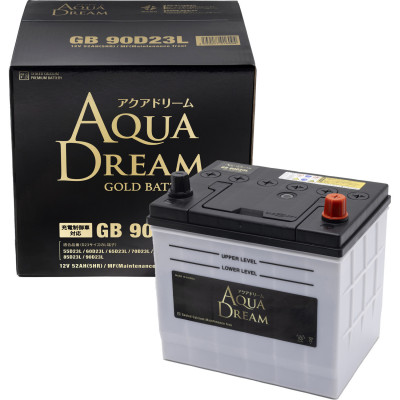 【ふるさと納税】AQUADREAM GOLD 自動車始動用バッテリー 充電制御車対応 90D23L 1個【配送不可地域：沖縄県】【1608297】