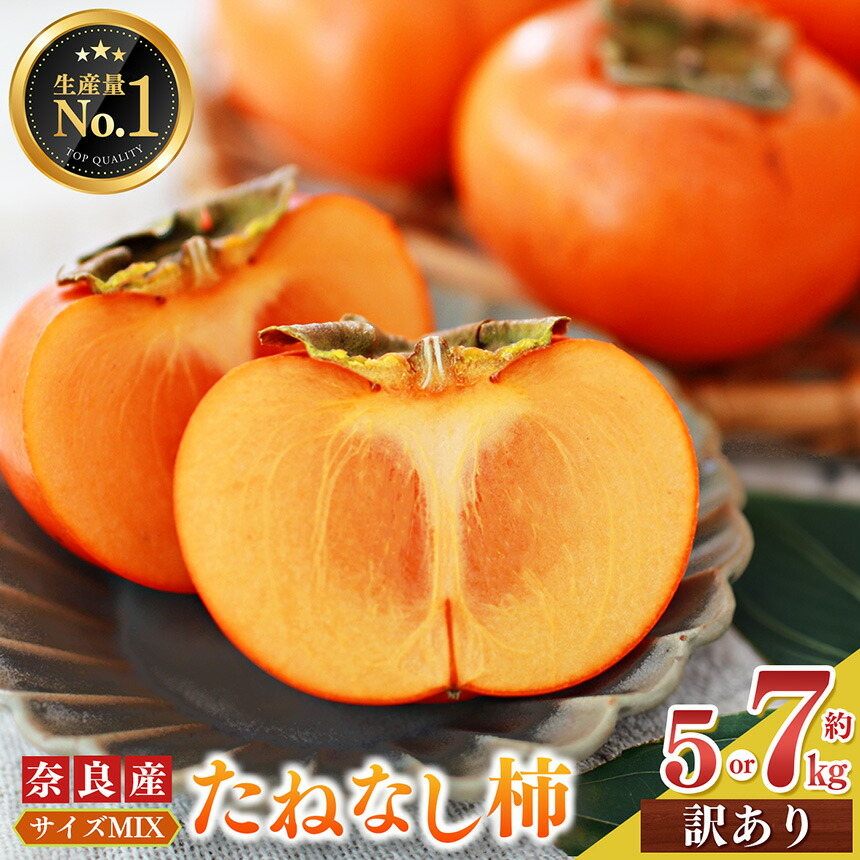 【ふるさと納税】 たねなし柿 訳あり サイズMIX | フルーツ くだもの 果物 柿 かき カキ たねなし柿  訳あり 訳アリ 規格外 ご家庭用 わけあり 不揃い ふぞろい 奈良県 五條市