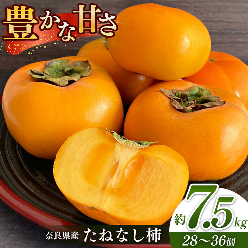 【ふるさと納税】 奈良 の たねなし 柿（ 約 7.5kg ） | フルーツ くだもの 果物 柿 かき カキ 刃根柿 平核無柿 奈良県 五條市