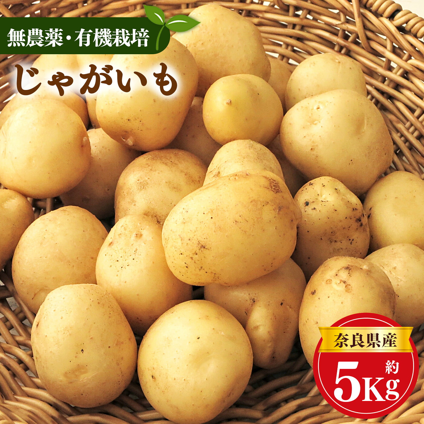 【ふるさと納税】 じゃがいも 生命の農法 （ 無化学農薬 ・ 無化学肥料栽培 ） じゃがいも （ 5kg ）｜ヤサイ 野菜 やさい 根菜 じゃがいも ジャガイモ 奈良県 五條市｜奈良県五條市 7,400円