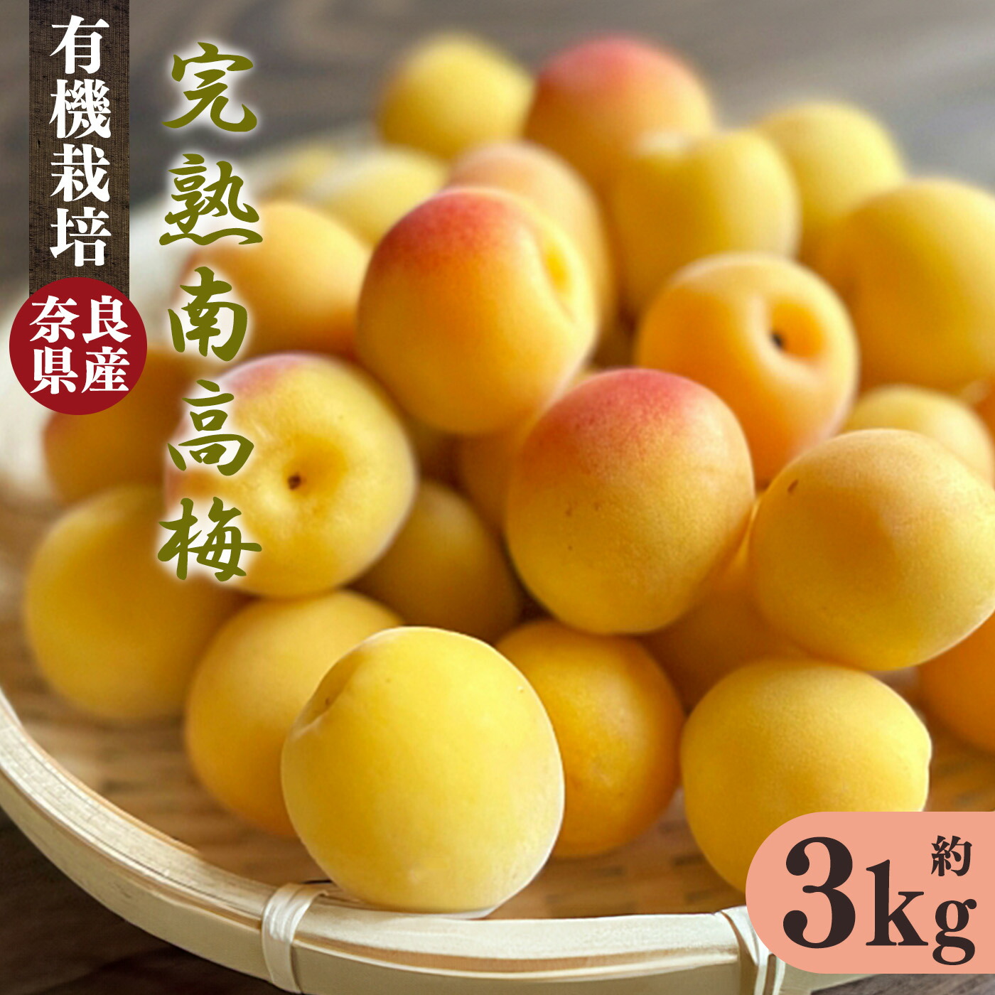 【ふるさと納税】有機栽培 完熟南高梅 3kg | ＜先行予約※6月中旬～7月上旬頃順次発送予定＞果実 かじつ カジツ 梅 うめ ウメ 南高梅 奈良県 五條市
