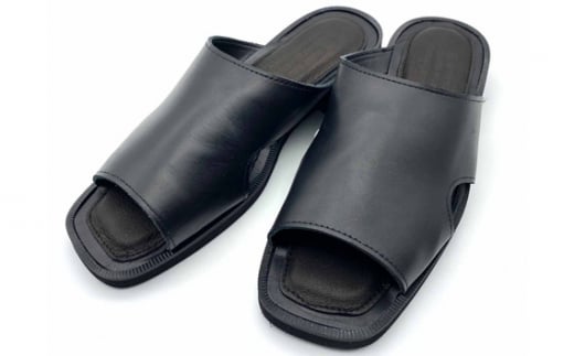 【ふるさと納税】WRAP SANDALS 黒いこと×黒いこと×黒いこと 27珊 ／ マルサンフットウェアー サンダル なめし革 軽さ 奈良県 九重の天市