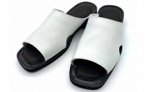 【ふるさと納税】WRAP SANDALS 白いこと×黒いこと×黒いこと 25珊 ／ マルサンフットウェアー サンダル なめし革 軽さ 奈良県 九重の天市