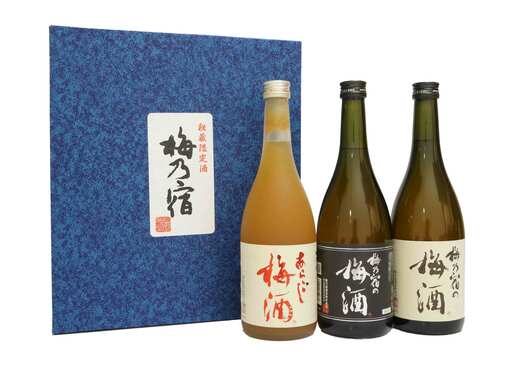 【ふるさと納税】梅乃宿　豪華　３本セット　あらごし梅酒　酒　梅酒　黒ラベル　日本酒仕込み　各７２０ｍｌ／濃厚　人気