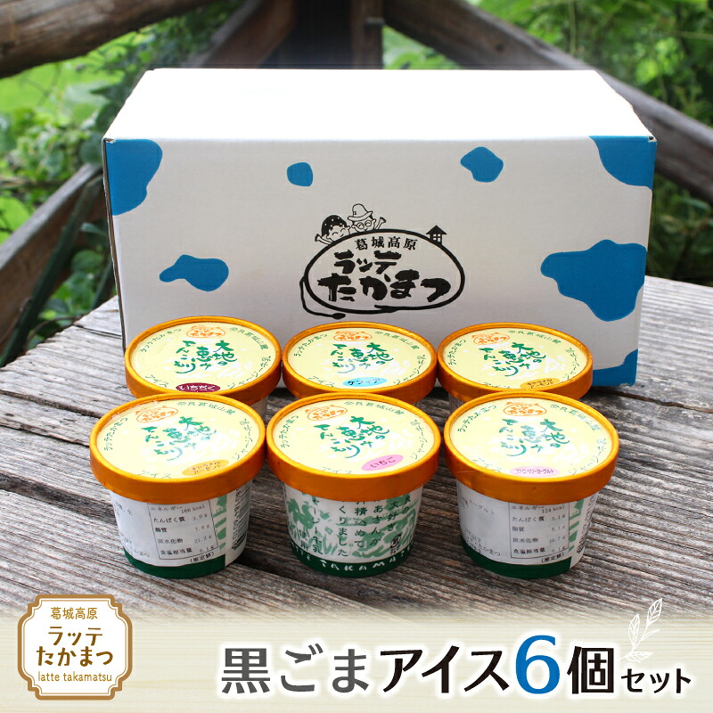 【ふるさと納税】ラッテたかまつ 黒ごまアイス6個セット ／葛城 高原 牧場 ラッテのアイス【latt022】 6,300円