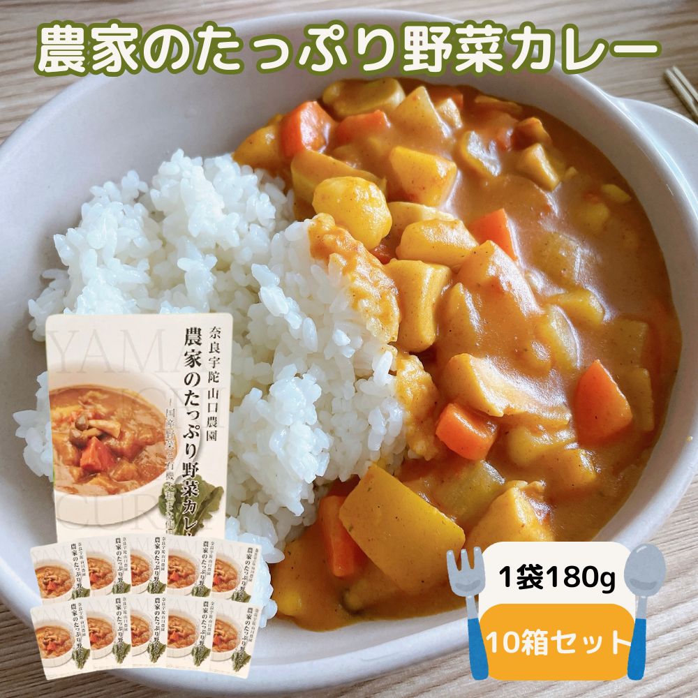 【ふるさと納税】農家のたっぷり野菜カレー 10個／レトルトカレー 詰め合わせ  無添加 ギフト 10食 野菜 ふるさと 有機野菜 オーガニック 飯  簡単 時短 保存食 奈良県 宇陀市 山口農園