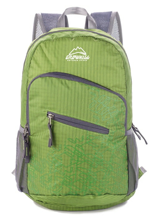 【ふるさと納税】GROWHILL フォルダブルバックパック 14L グリーン ／ ジェイクリエイト 軽量 コンパクトサブバック 登山 鞄 アウトドア ギフト 奈良県 田原本町