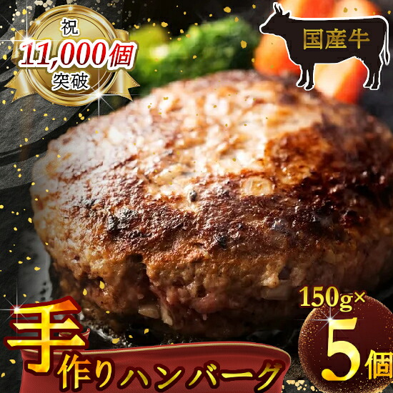 【ふるさと納税】（冷凍） 国産牛肉100％ 食べ応え満点 手作り・手ごね ハンバーグ 750g ／ 歩商事 自家製タレ 贈答用 ギフト 奈良県 田原本町 6,930円