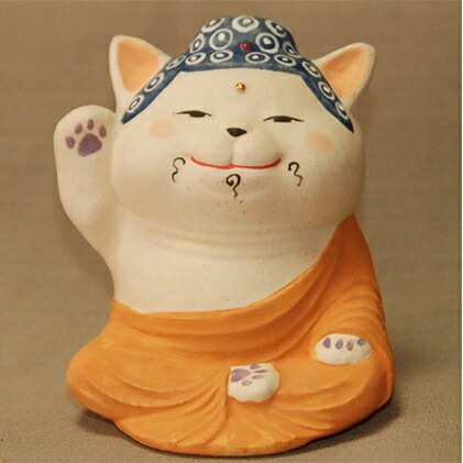 【ふるさと納税】招き猫　ルシャニャ　小 インテリア 工芸品 ｜奈良県王寺町