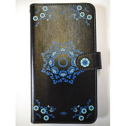 【ふるさと納税】抗ウィルス！天平文様手帳型スマートフォンケース　Dデザイン　Lサイズ 小物