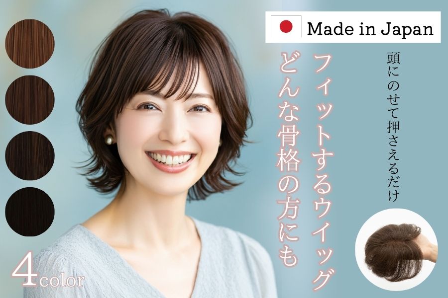 【ふるさと納税】広陵町産ウイッグ  （点火装置赤銅色）///  今めかしい パステル色の  診療用 抗癌腫剤 診療用ウイッグ 通気性 吸水性 高品質 日本製 奈良県 広陵町
