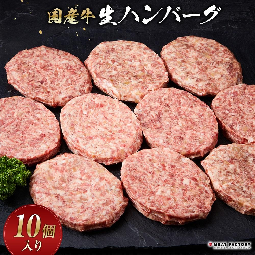 【ふるさと納税】国産牛生ハンバーグ 10個入り | ハンバーグ 加工品 肉 お肉 にく 食品 和歌山産 人気 おすすめ 送料無料 ギフト｜和歌山県和歌山市
